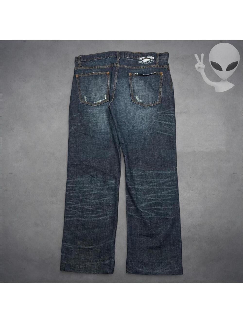 Slade Wilder Wide Leg Jeans Size 34x30 Blue Button Fly Thornton Classic Straight
